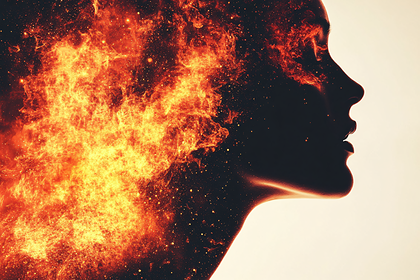 Fiery Woman Silhouette