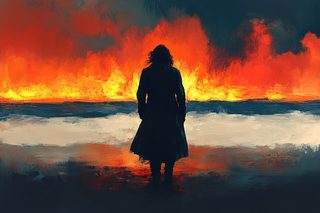 Figure at Fiery Horizon