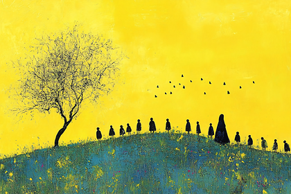 Figures on a Yellow Hill