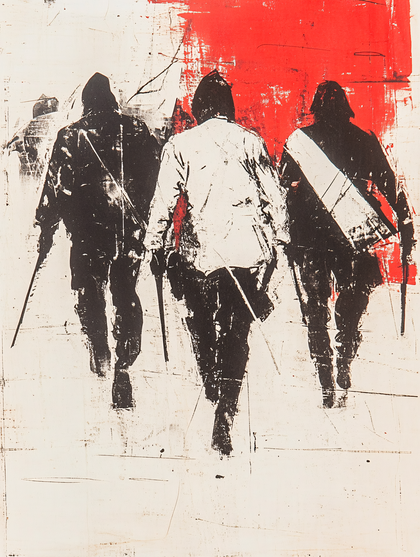 Figures Walking Away