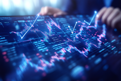 Financial Analysis Graph on Touchscreen