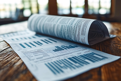 Financial Documents On Wooden Table