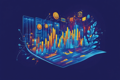 Financial Growth Chart on Digital Interface