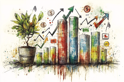 Financial Growth Watercolor