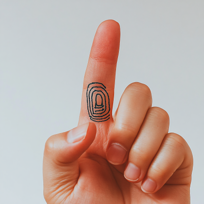 Fingerprint Finger Drawn