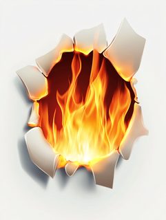 Fire Breaking Through Paper