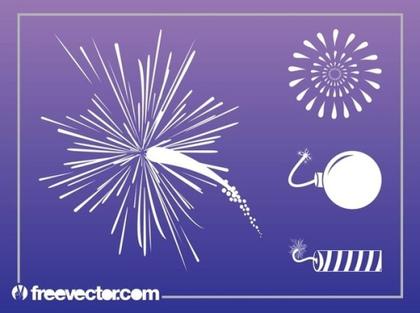 Fireworks Set Free Vector