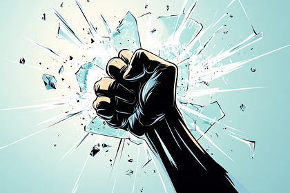 Fist Breaking Glass