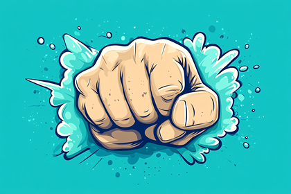 Fist Breaking Through Surface