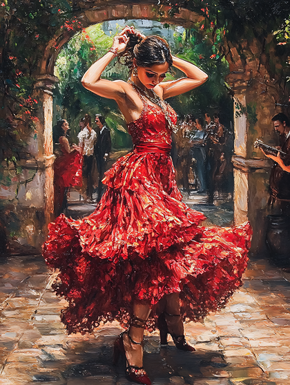 Flamenco Dancer In Courtyard