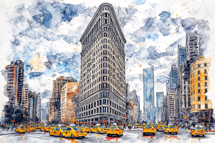 Flatiron Building Watercolor