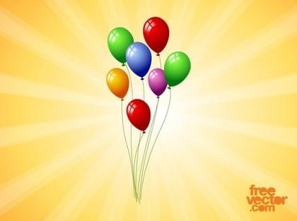Floating Balloons Free Vector