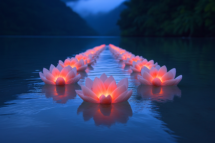 Floating Lotus Lanterns