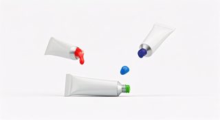 paint tubes floating