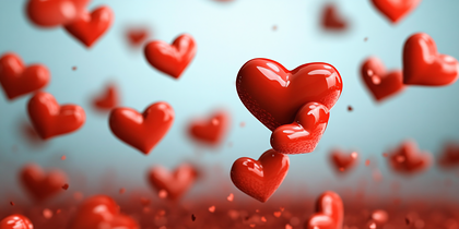 Floating Red Hearts
