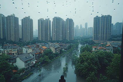 Flooded City View from Window