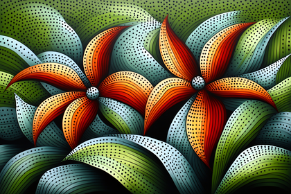 Floral Abstraction with Dots