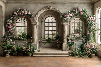 Floral Arches with Stone Columns