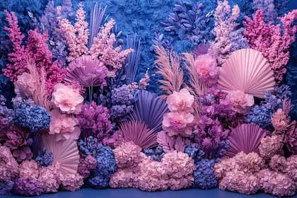 Floral Arrangement in Blue and Pink