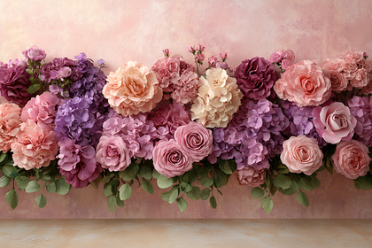 Floral Arrangement of Roses and Hydrangeas