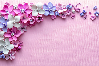 Floral Arrangement on Pink Background