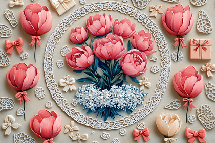Floral Arrangement with Decorative Elements