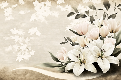 Floral Arrangement with Lilies and Tulips