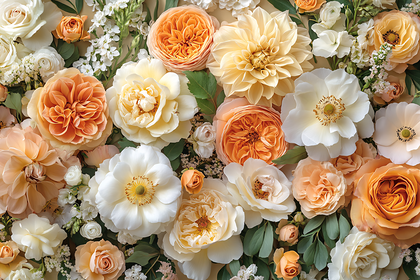 Floral Arrangement with Roses and Dahlias