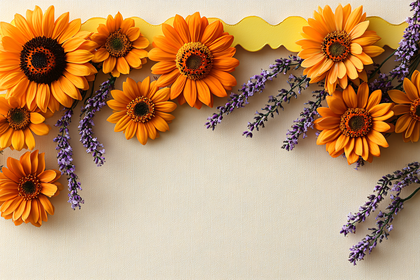 Floral Arrangement with Sunflowers and Lavender