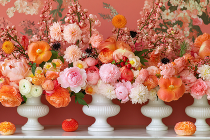 Floral Array in Decorative Vases