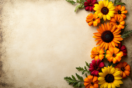 Floral Autumnal Border
