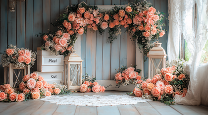 Floral Backdrop with Roses