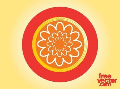 Floral Badge Design Free Vector