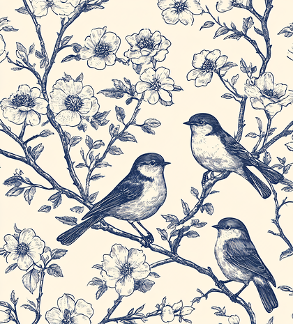 Floral Birds Vintage Pattern