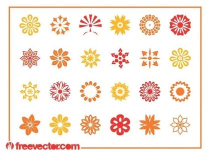 Floral Blossoms Set Free Vector