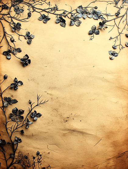 Floral Border on Old Paper