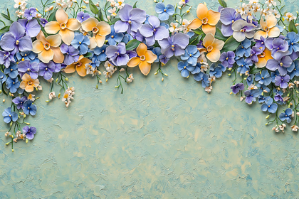 Floral Border on Textured Background