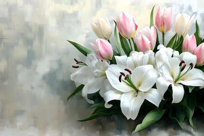 Floral Bouquet of Lilies and Tulips