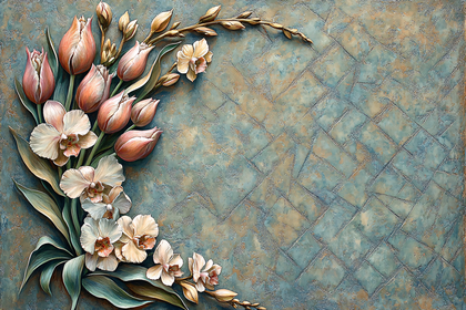 Floral Bouquet on Textured Background