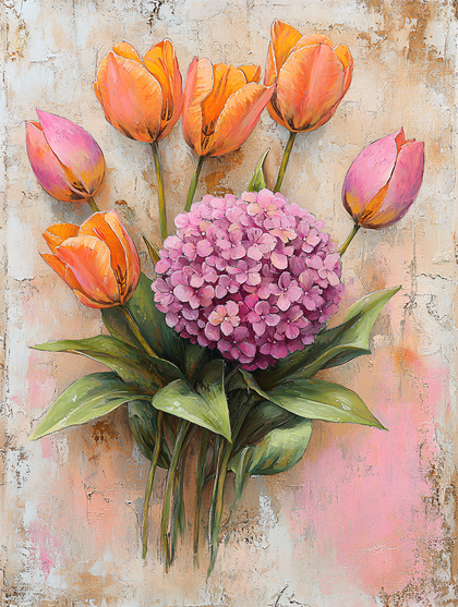 Floral Bouquet with Tulips and Hydrangea