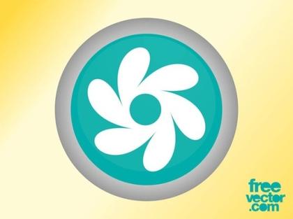 Floral Button Free Vector