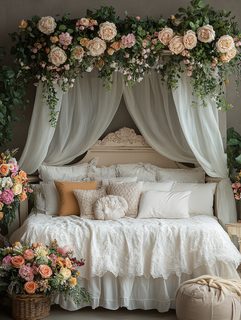 Floral Canopy Bed