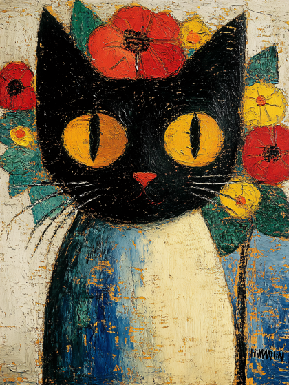 Floral Cat Portrait
