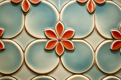 Floral Ceramic Tile Pattern