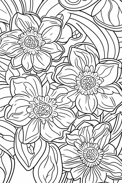 Floral Coloring Page