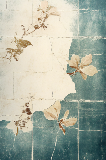 Floral Decay on Cracked Tiles