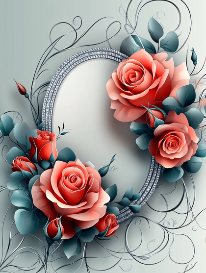 Floral Diamond Frame