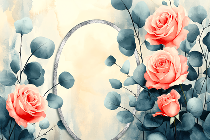 Floral Elegance with Silver Frame