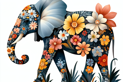 Floral Elephant Art