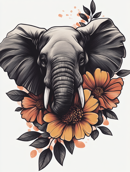Floral Elephant Elegance